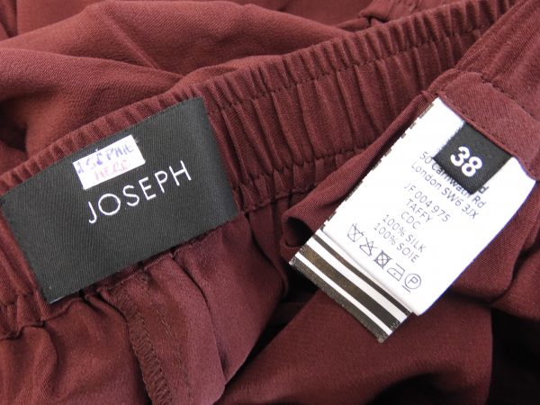 Joseph Taffy Wide Leg Silk Satin Trousers, Size 38, Film Worn. - Image 4