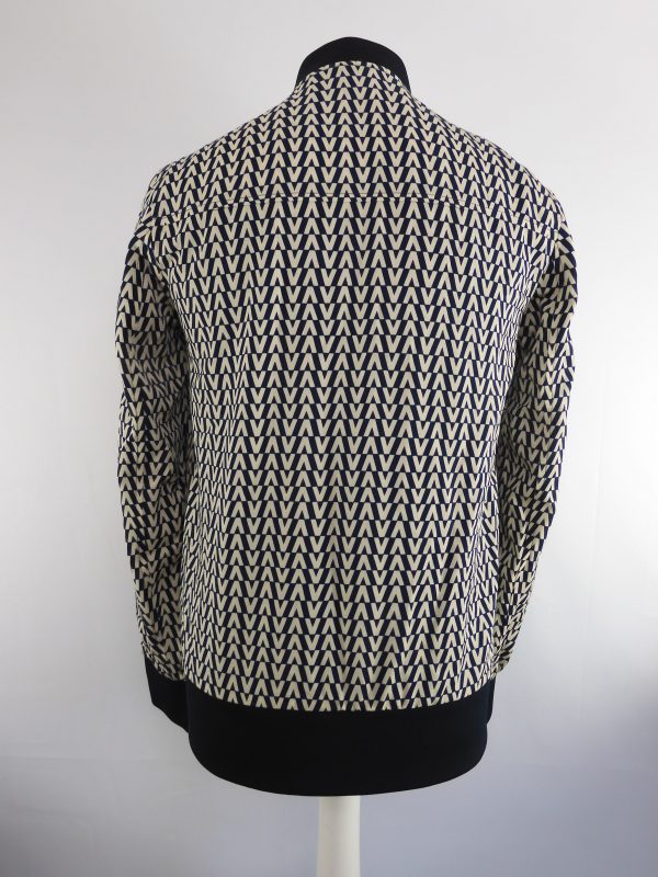 Valentino V Print Monogram Bomber Jacket, Size 44 (S) - Image 3
