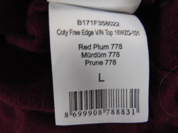 Silk & Cashmere Coty Free Edge V-Neck top, Size L - Image 5
