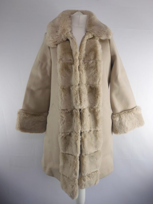 River Island Women's Coat, Faux Fur, Size 6. Film Worn.