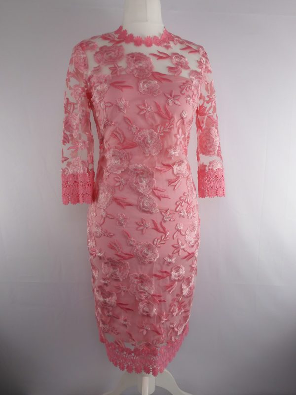 Naeem Khan, Crochet-trimmed Embroidered Tulle And Silk Midi Dress, film Worn,Size 4.