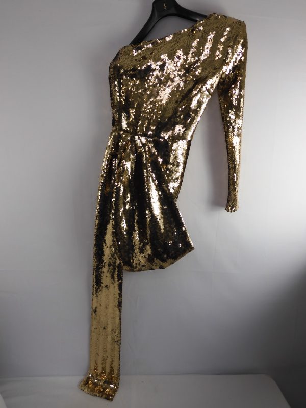 Nadine Merabi, Celine Gold Mini dress, Size S, Film Worn