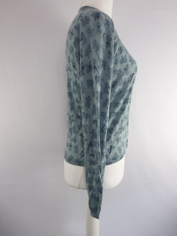 Bottega Veneta Butterfly Pattern Cashmere Cardigan, Size 42-12-L - Image 3