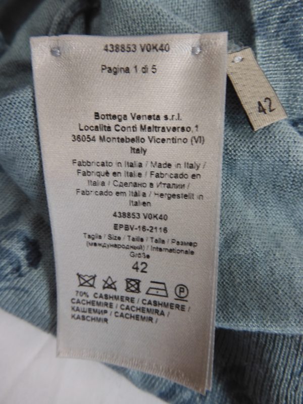Bottega Veneta Butterfly Pattern Cashmere Cardigan, Size 42-12-L - Image 6