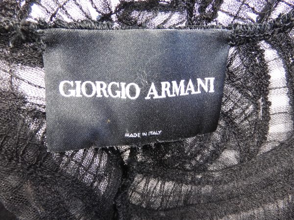 90s Giorgio Armani Black Shirred Tulle Jacket with Sequins, Size 8 - Image 5