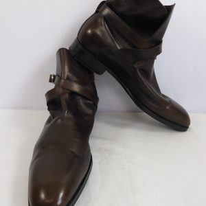 Salvatore Ferragamo Chelsea Boot with Buckle Strap, Size 11