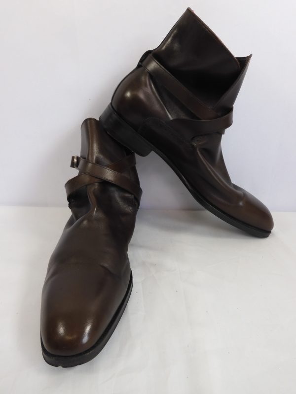 Salvatore Ferragamo Chelsea Boot with Buckle Strap, Size 11