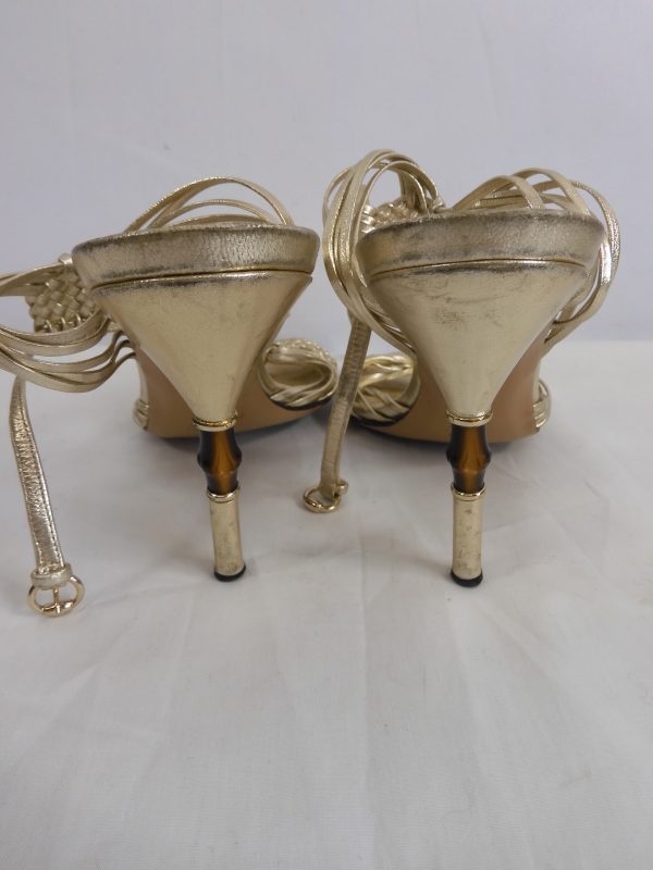 Gucci Bamboo Heel Sandals, Size 7.5B - Image 4