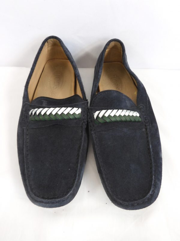 Tod's Men's Gommino Leather Plait Driving Shoes - Navy, Size 6.5 - Image 3