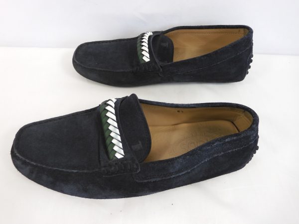 Tod's Men's Gommino Leather Plait Driving Shoes - Navy, Size 6.5 - Image 4