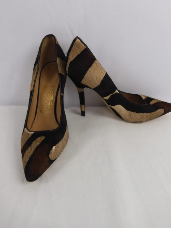 Salvatore Ferragamo Susi Calf Hair Fur Pumps, Size 5.5