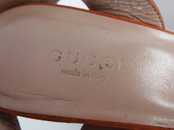 Gucci Horsebit orange Wedges, Size 36.5 / 3.5 - Image 8