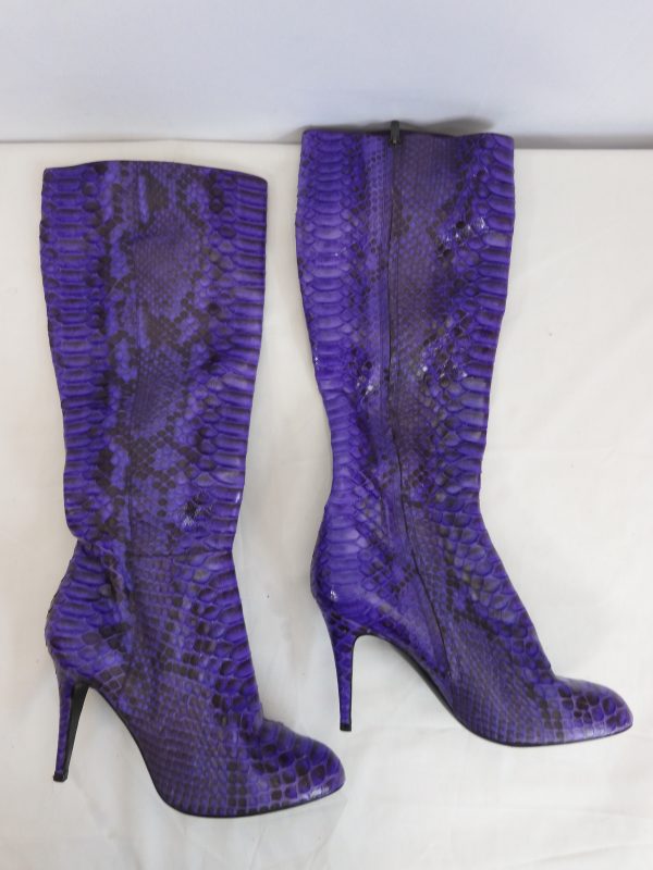 Sergio Rossi Snake Skin Leather Boots, Size 40 / 7