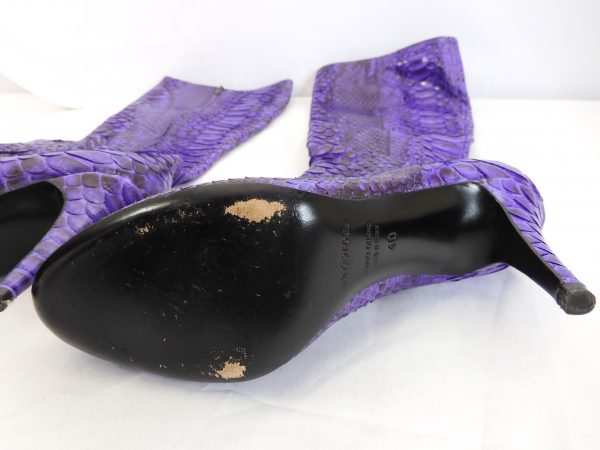 Sergio Rossi Snake Skin Leather Boots, Size 40 / 7 - Image 4