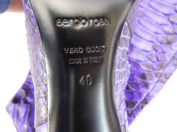 Sergio Rossi Snake Skin Leather Boots, Size 40 / 7 - Image 5