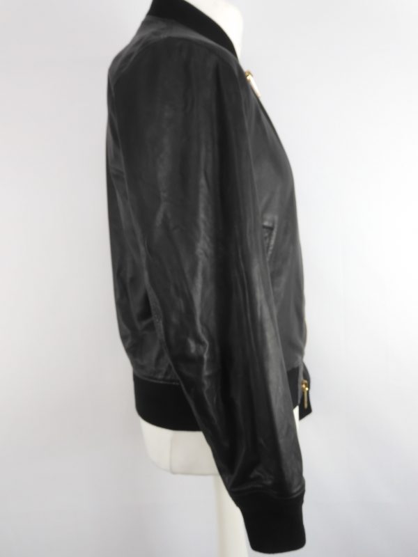 Burberry Heritage Leather Bomber jacket, Size M - Image 3