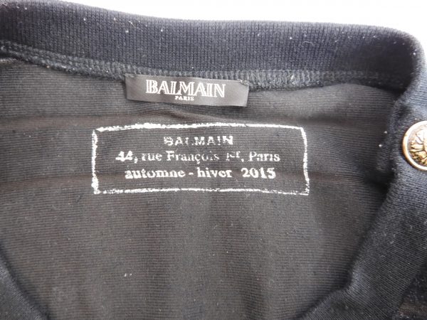 Balmain Black T-Shirt, Size M - Image 7