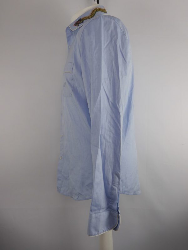 Gucci Shirt with Dragon Collar, Size 41/16 - Image 3