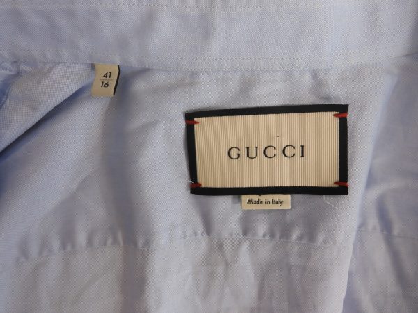 Gucci Shirt with Dragon Collar, Size 41/16 - Image 8