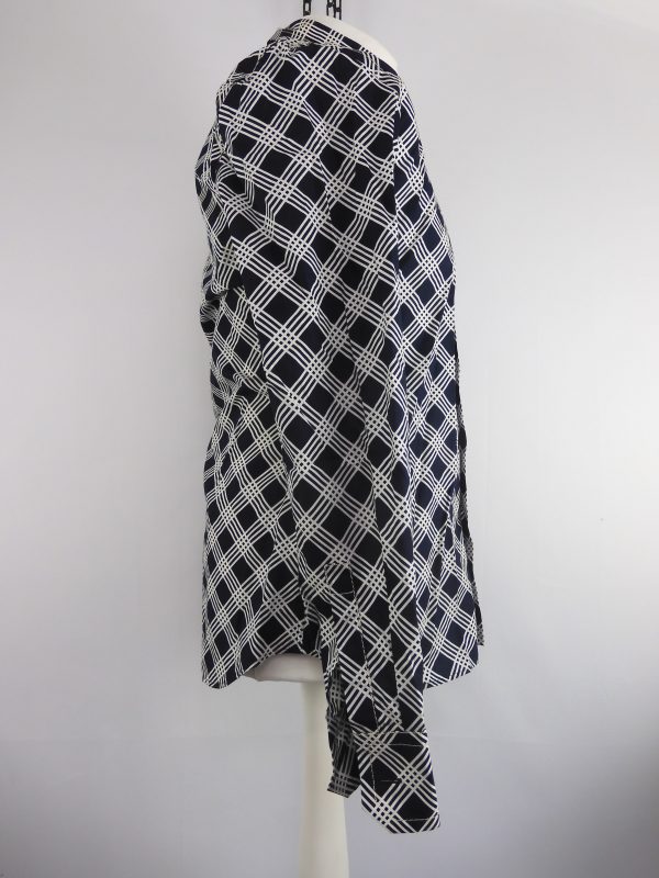 Prada Navy and White Plaid Shirt, Size 15 3/4,40 - Image 3