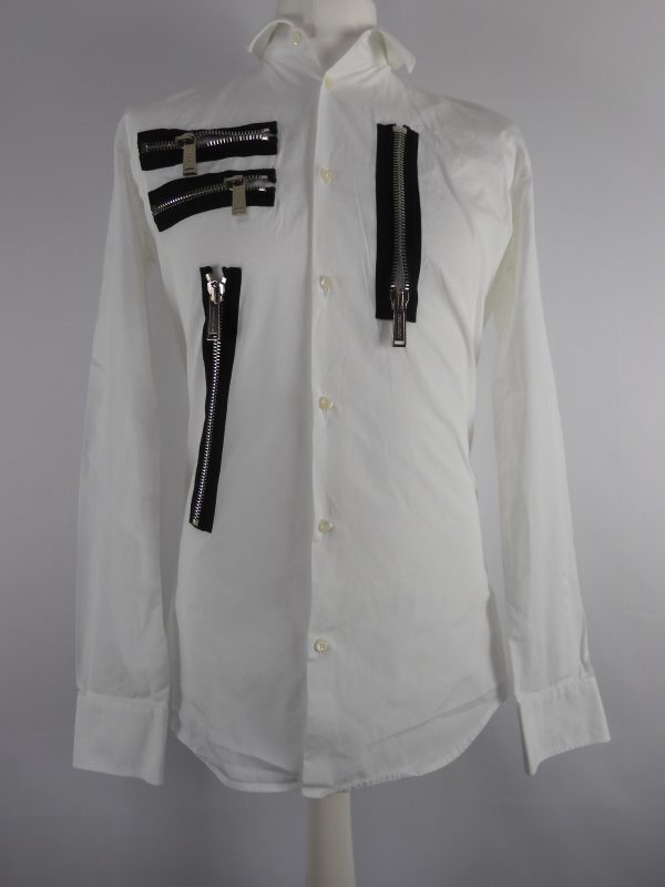 Dsquared2 White Zip Shirt, Size 48
