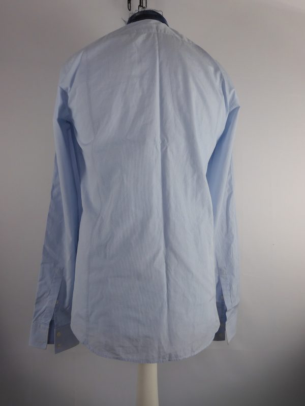 Balmain Shirt with Denim Distressed Collar, Size M - Image 4