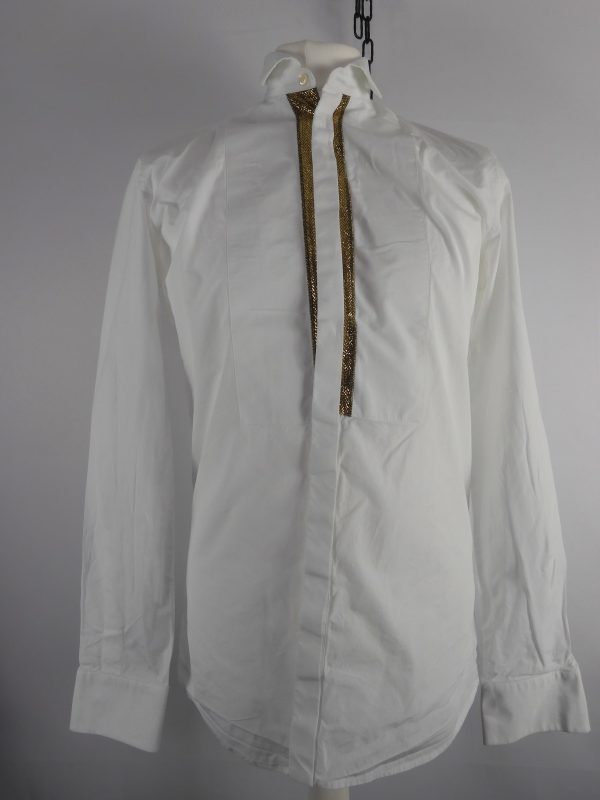 Dsquared2 White Shirt & Gold Trim, Size 48 (M).