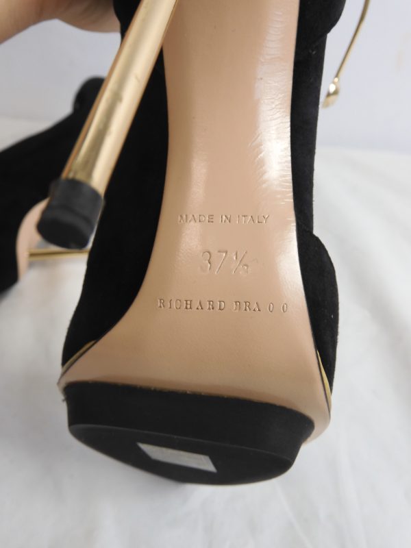 RARE Richard Braqo Coralle Camoscio Nero, Size 37.5 (4.5). RRP 490€ - Image 6