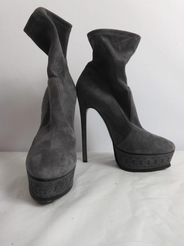 Casadei Flora Suede Platform Boots, Size 6 - Image 3