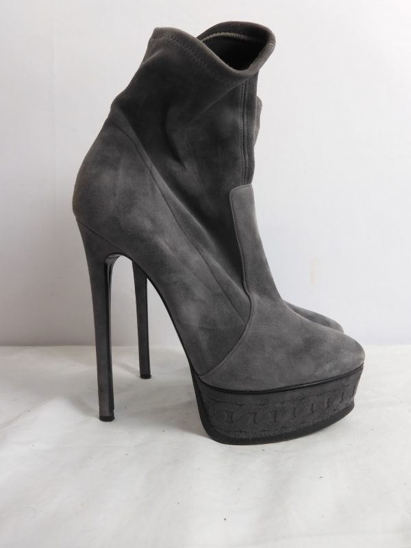 Casadei Flora Suede Platform Boots, Size 6