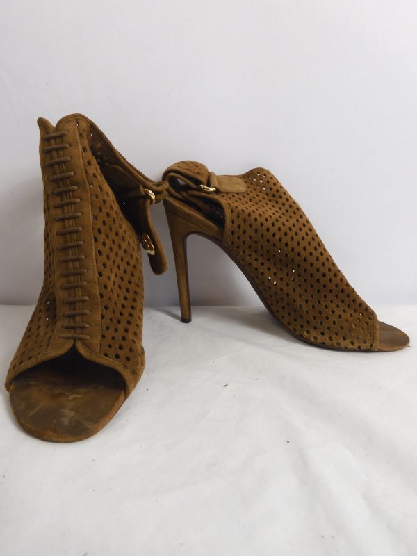 Louis Vuitton Perforated Open Toe Sandal, Size 37.5 (4.5). - Image 2