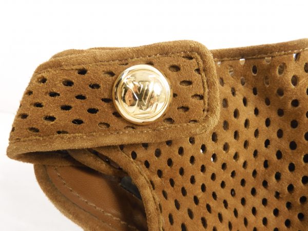 Louis Vuitton Perforated Open Toe Sandal, Size 37.5 (4.5). - Image 5