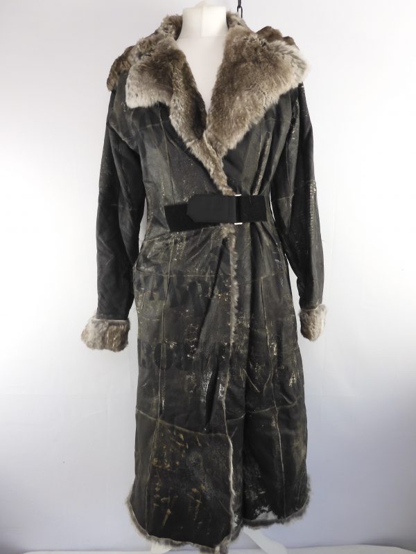 Dolce & Gabbana Lupin Leather Coat, Size 40 (S).