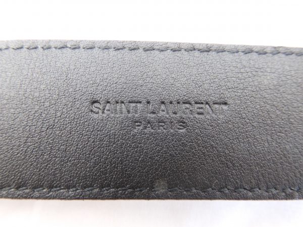 Saint Laurent Gold Heart Buckle Leather Belt, 75cm - Image 4