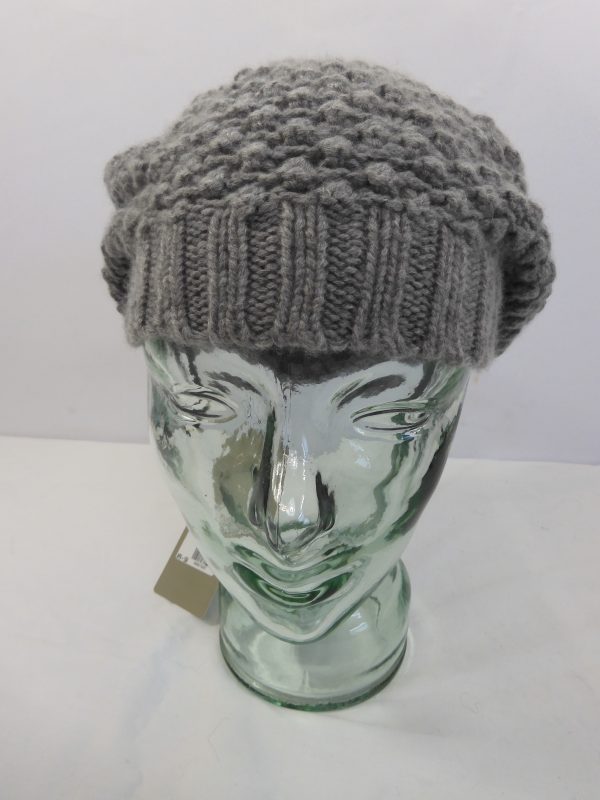 N.Peal Bramble Stitch Beret, Flannel Grey, One Size. - Image 4