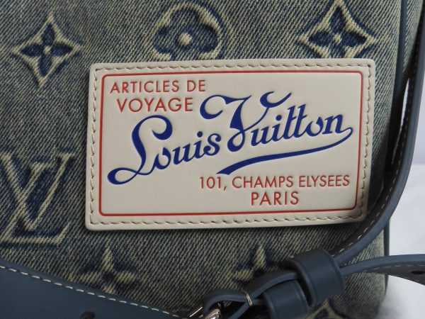 Louis Vuitton Monogram Washed Denim Keepall (50cm in width) with Leather Trim with C.O.A. - Image 3