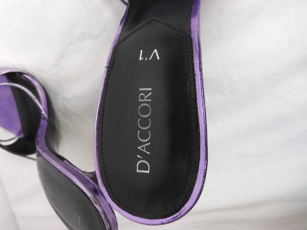 D'Accori V'1 Lust Metallic Leather Mules, Size 5 - Image 5