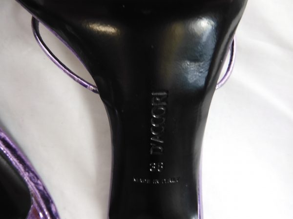 D'Accori V'1 Lust Metallic Leather Mules, Size 5 - Image 7