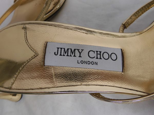 Jimmy Choo Etana Mule Liquid Metal Gold, Size 6 - Image 5