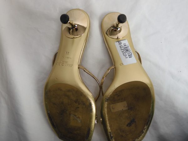 Jimmy Choo Etana Mule Liquid Metal Gold, Size 6 - Image 6