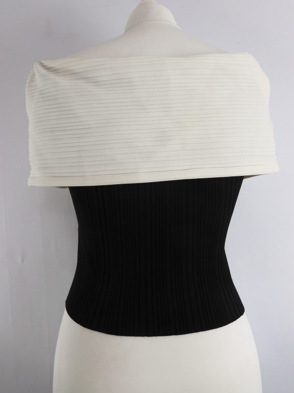 Self - Portrait Bow-Detail Ribbed-Knit Top, Size S. - Image 4