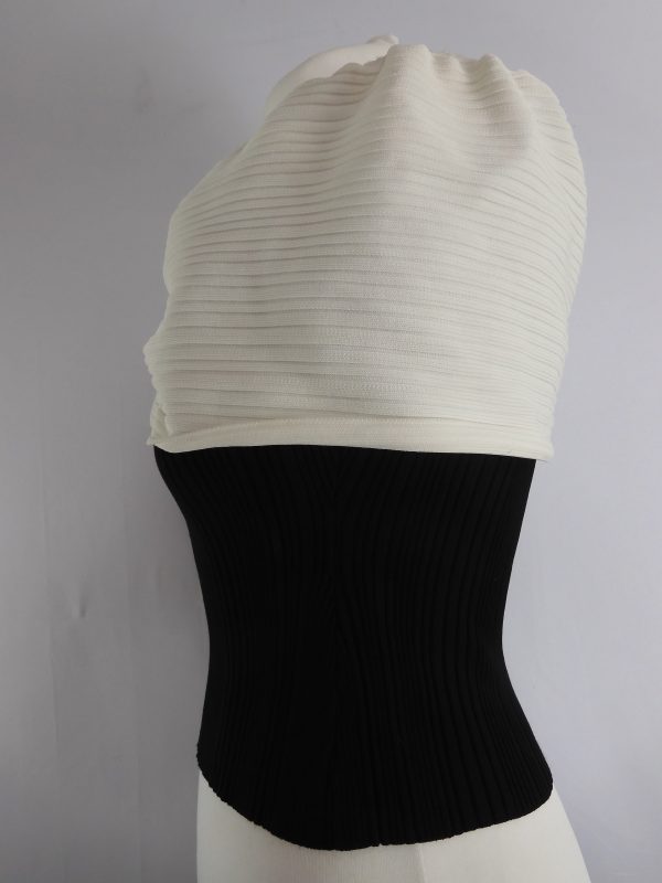 Self - Portrait Bow-Detail Ribbed-Knit Top, Size S. - Image 5