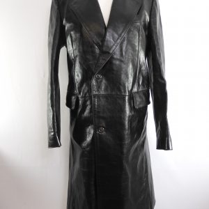 Our Legacy Stingray True Dye Black Leather Coat, Size 36.