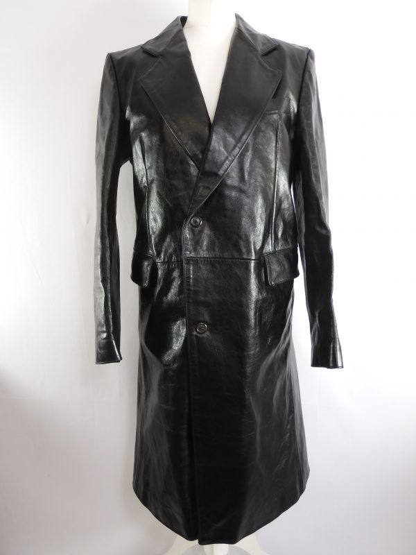 Our Legacy Stingray True Dye Black Leather Coat, Size 36.