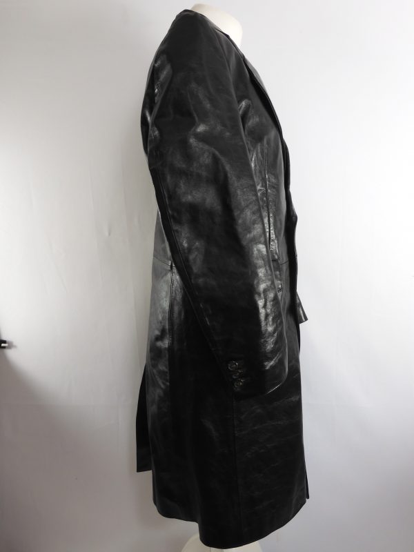 Our Legacy Stingray True Dye Black Leather Coat, Size 36. - Image 3