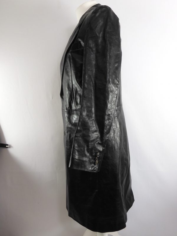 Our Legacy Stingray True Dye Black Leather Coat, Size 36. - Image 5