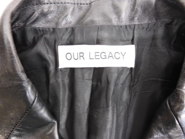 Our Legacy Stingray True Dye Black Leather Coat, Size 36. - Image 6