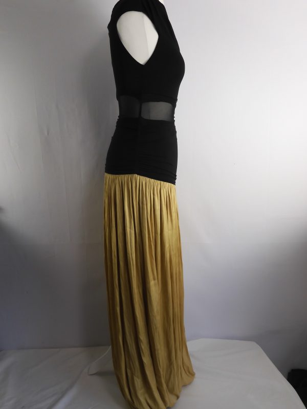 Bec & Bridge, Serene ASYM Maxi Dress - Black / Straw, Size 8. - Image 4