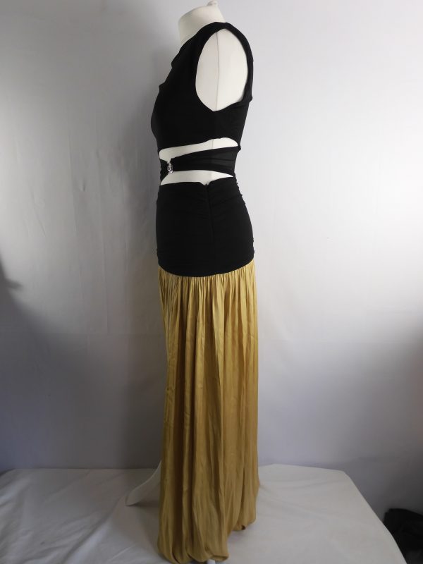 Bec & Bridge, Serene ASYM Maxi Dress - Black / Straw, Size 8. - Image 6