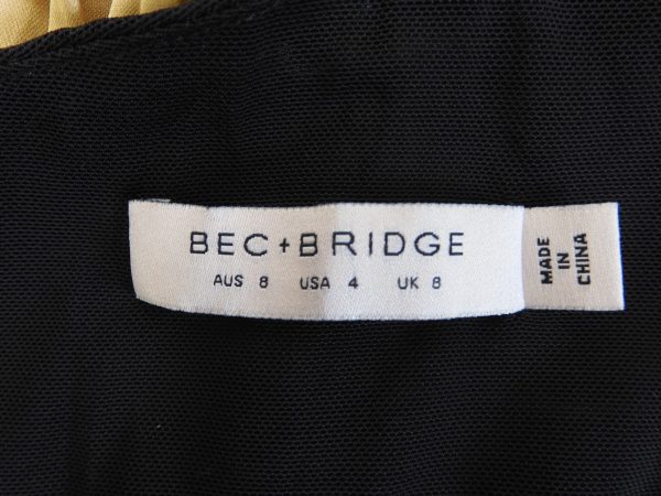 Bec & Bridge, Serene ASYM Maxi Dress - Black / Straw, Size 8. - Image 7